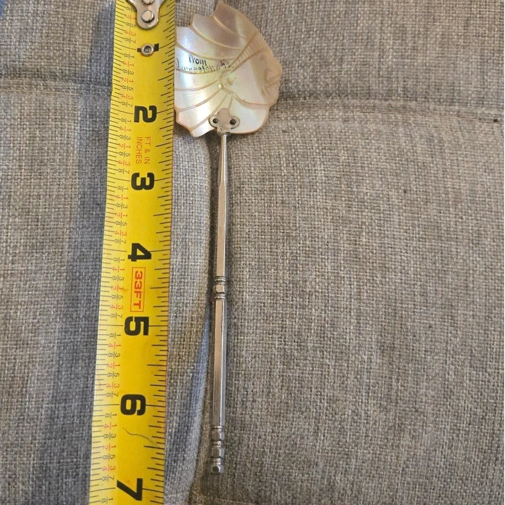 VTG Mother of Pearl Salt Spoon Jamestown RI Indian Chief 7